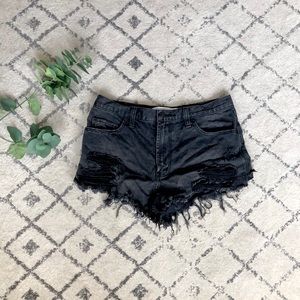 Black high-waisted shorts